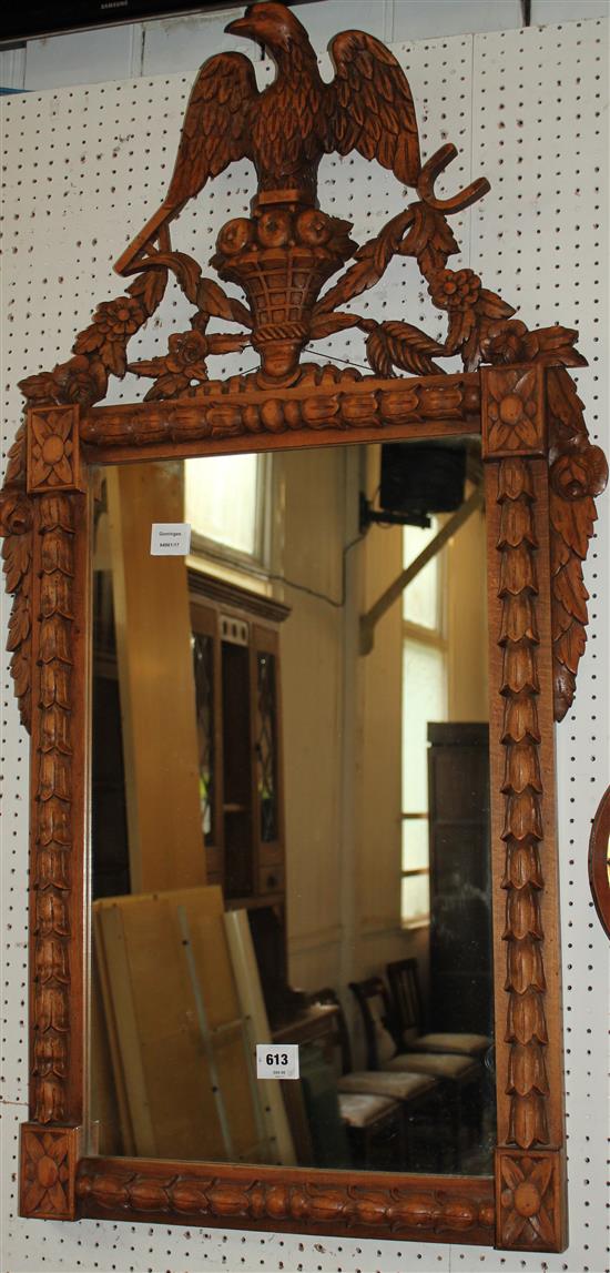 Carved wood eagle mirror